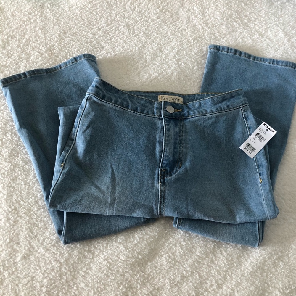 Sky and Sparrow high waisted flare jeans